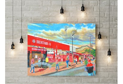 Brentford FC Griffin Park Stadium 'Going to the Match' Wall Art Canvas